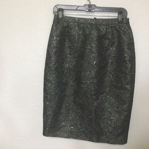 Size 4 Brooks Brothers pencil skirt. Green with gold flecks.